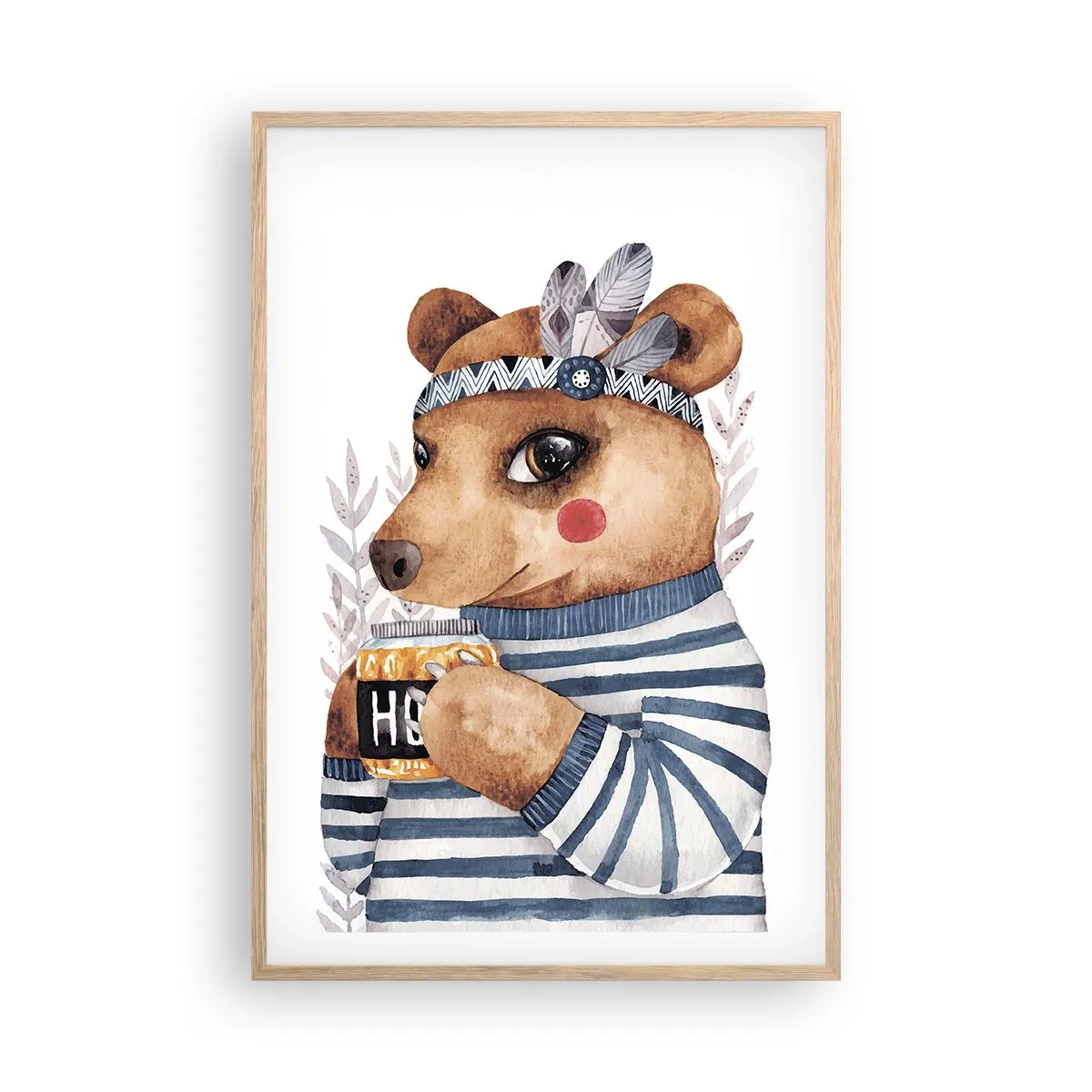 Plakat w ramie jasny dąb - Słodka Misia - 61x91 cm