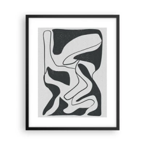 Plakat w czarnej ramie - Abstrakcyjna zabawa w labiryncie - 40x50 cm
