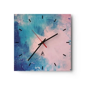 Zegar ścienny - Błękitne objęcia - 40x40 cm