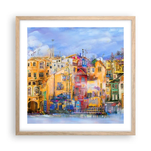 Plakat w ramie jasny dąb - Jesteśmy razem - 50x50 cm