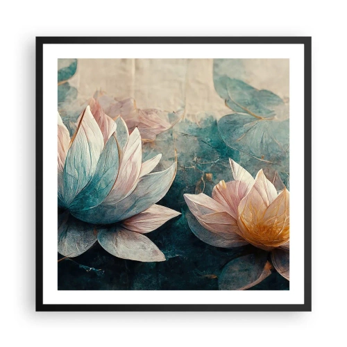 Plakat w czarnej ramie - Gwiazdy jeziora - 60x60 cm