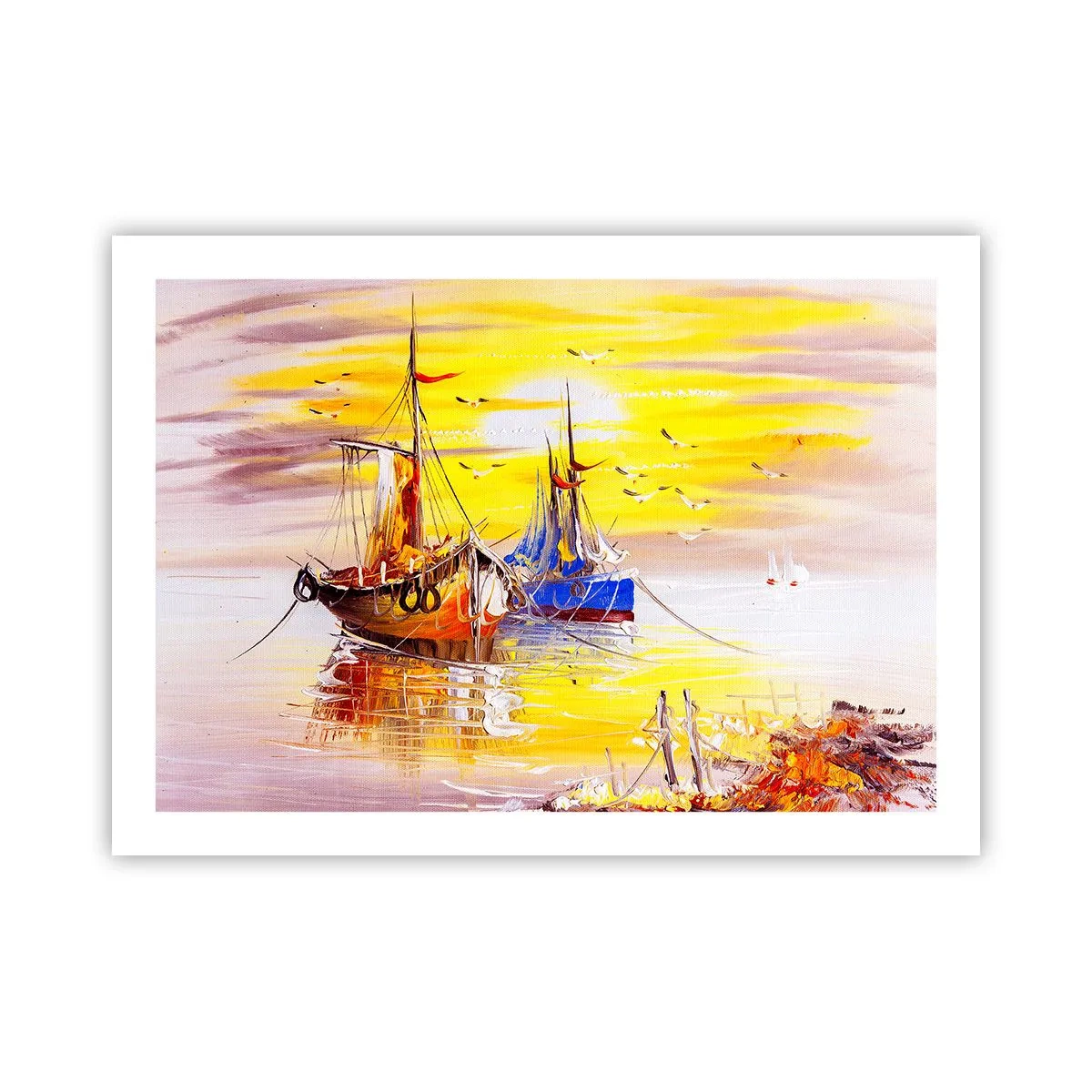 Plakat - Zasłużony odpoczynek w porcie - 70x50 cm