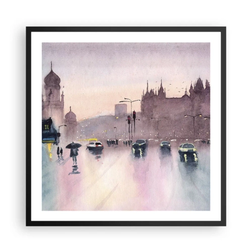 Plakat w czarnej ramie - W deszczowej mgiełce - 60x60 cm