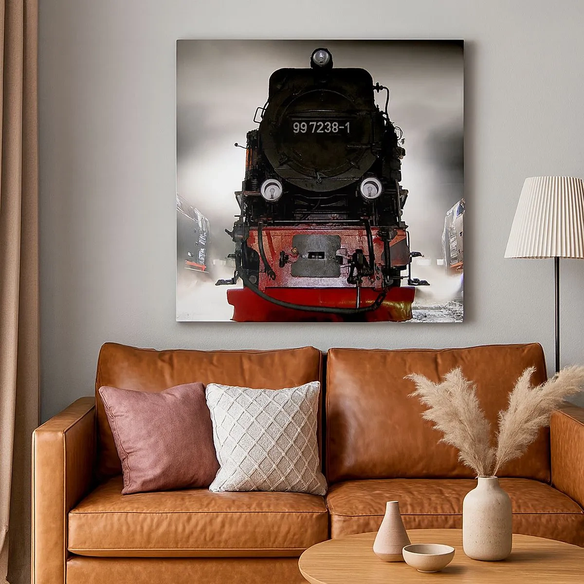 Obraz na płótnie - Stoi i sapie, dyszy i dmucha - 30x30 cm