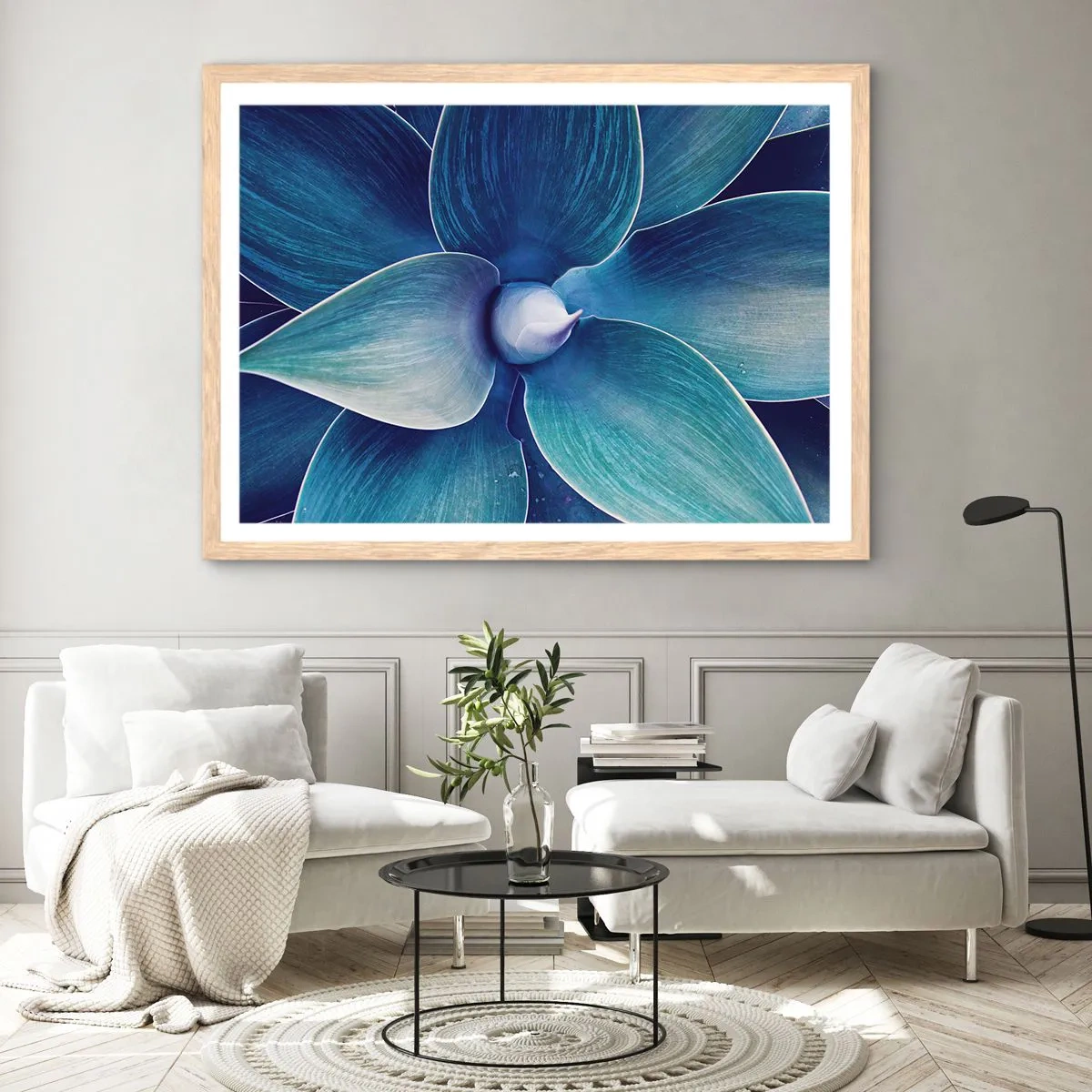 Plakat w ramie jasny dąb - Zbłękitniały od nieba - 70x50 cm