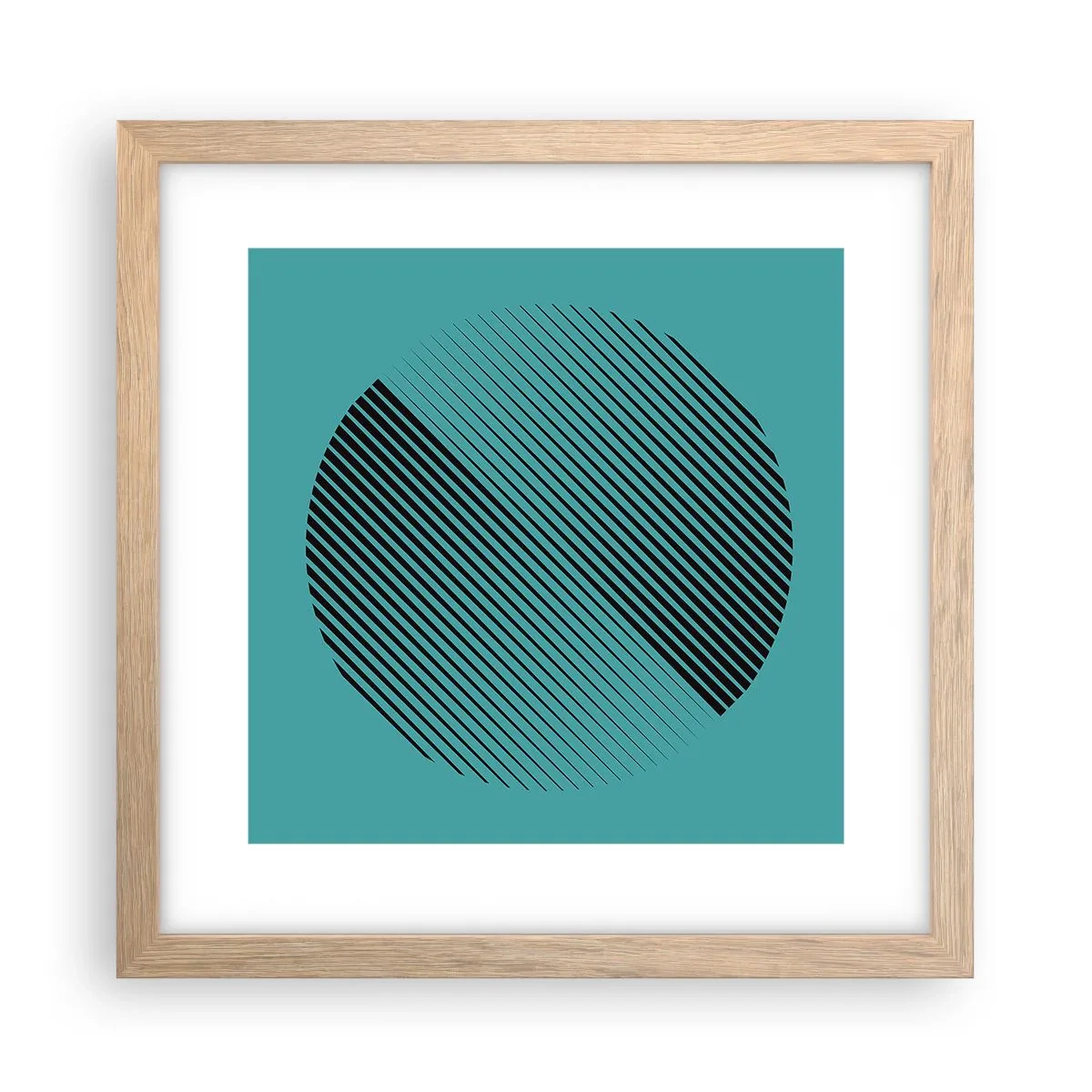 Plakat w ramie jasny dąb - Koło – geometryczna wariacja - 30x30 cm