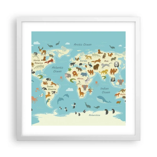 Plakat w białej ramie - Dobrzy sąsiedzi - 40x40 cm