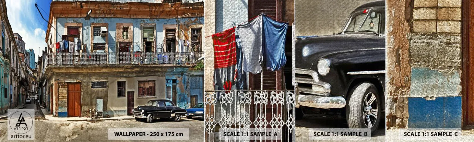 Fototapeta Próbka Premium Canvas - Hawańskie klimaty - Miasto, Hawana, Architektura - 100x30 cm