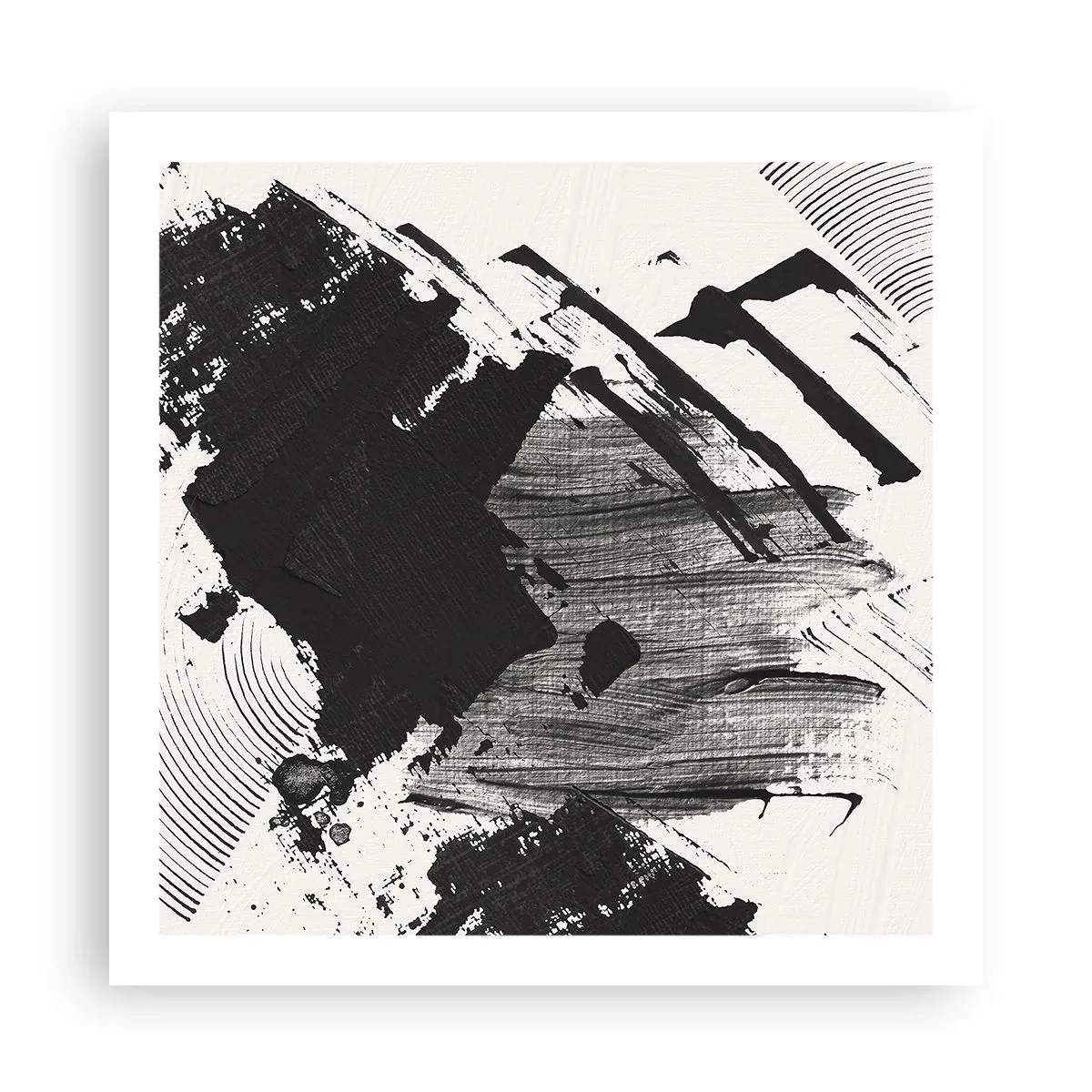 Plakat - Abstrakcja – ekspresja czerni - 60x60 cm
