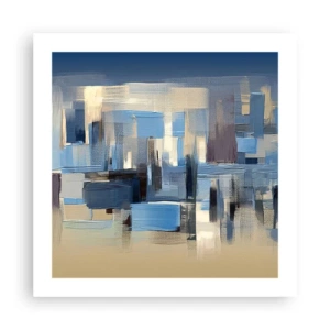 Plakat - Błękitna konstrukcja - 50x50 cm
