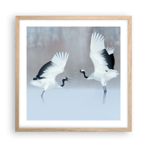 Plakat w ramie jasny dąb - Taniec we mgle - 50x50 cm