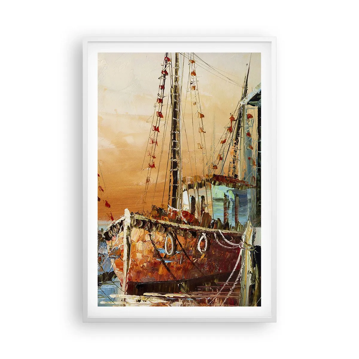 Plakat w białej ramie - Spokojny powrót - 61x91 cm