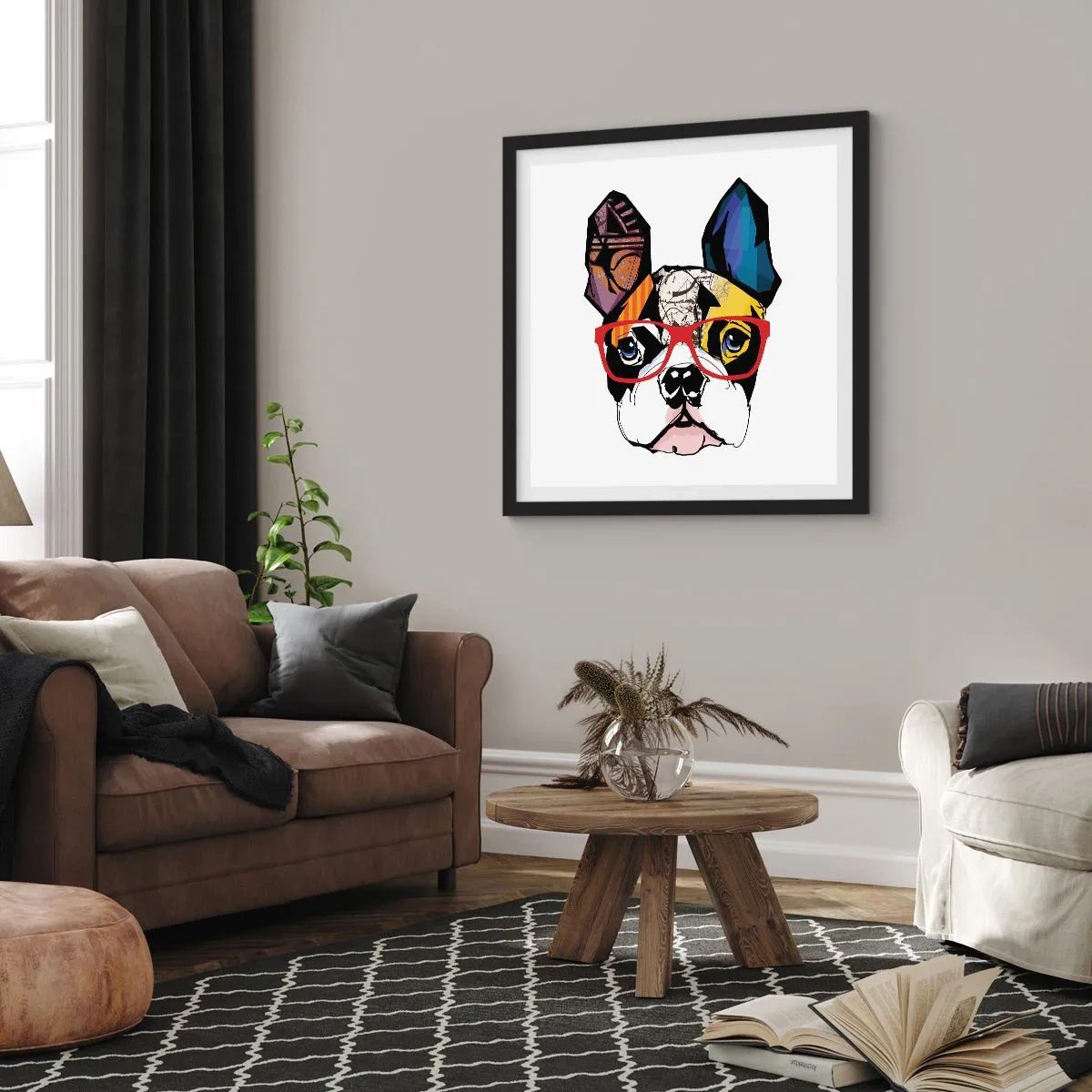 Plakat w czarnej ramie - Intelektualista - 40x40 cm