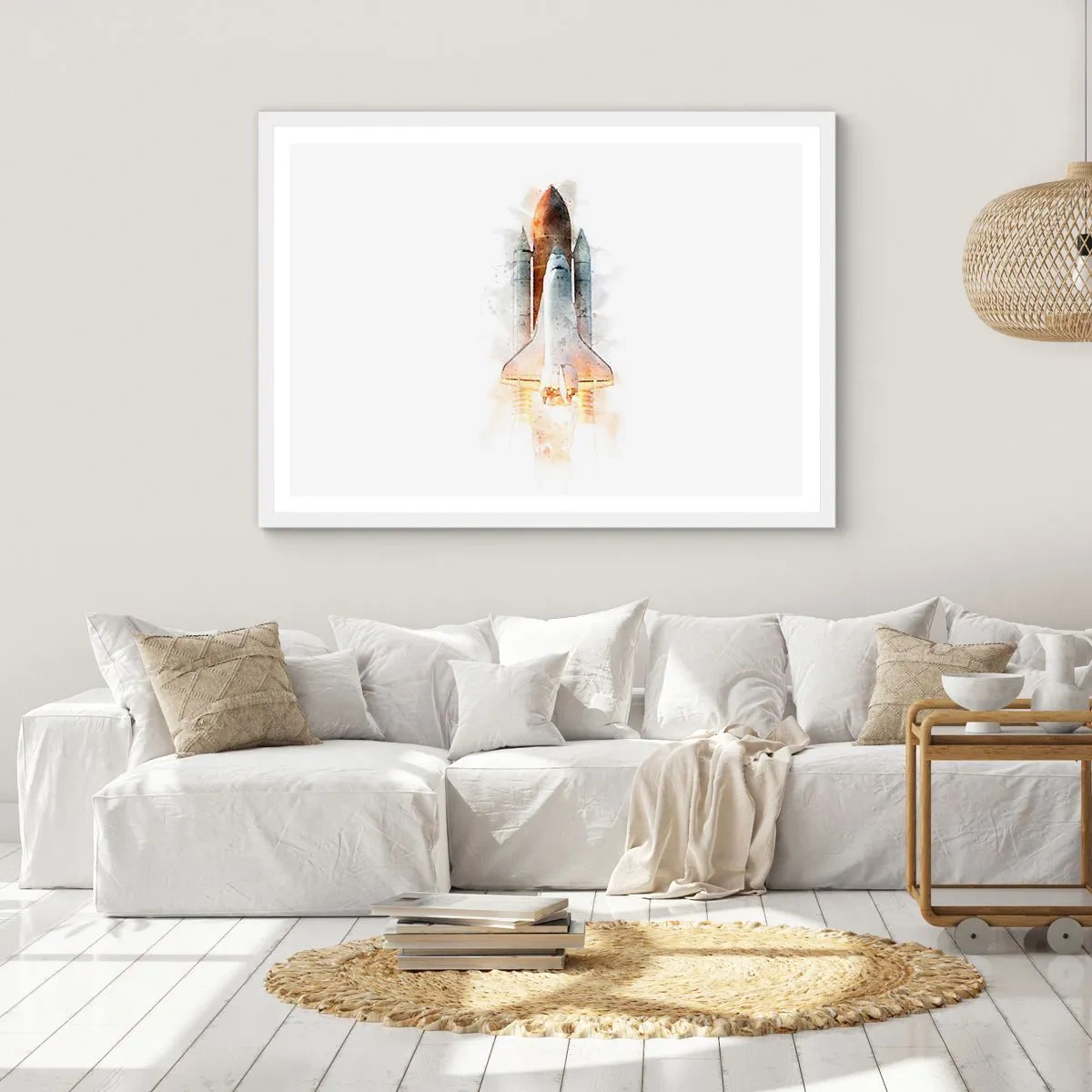 Plakat w białej ramie - Odkrywcy na start - 50x40 cm