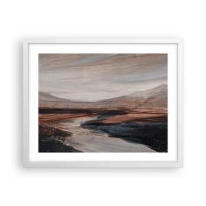 Plakat w białej ramie -  Spokojna dolina - 50x40 cm