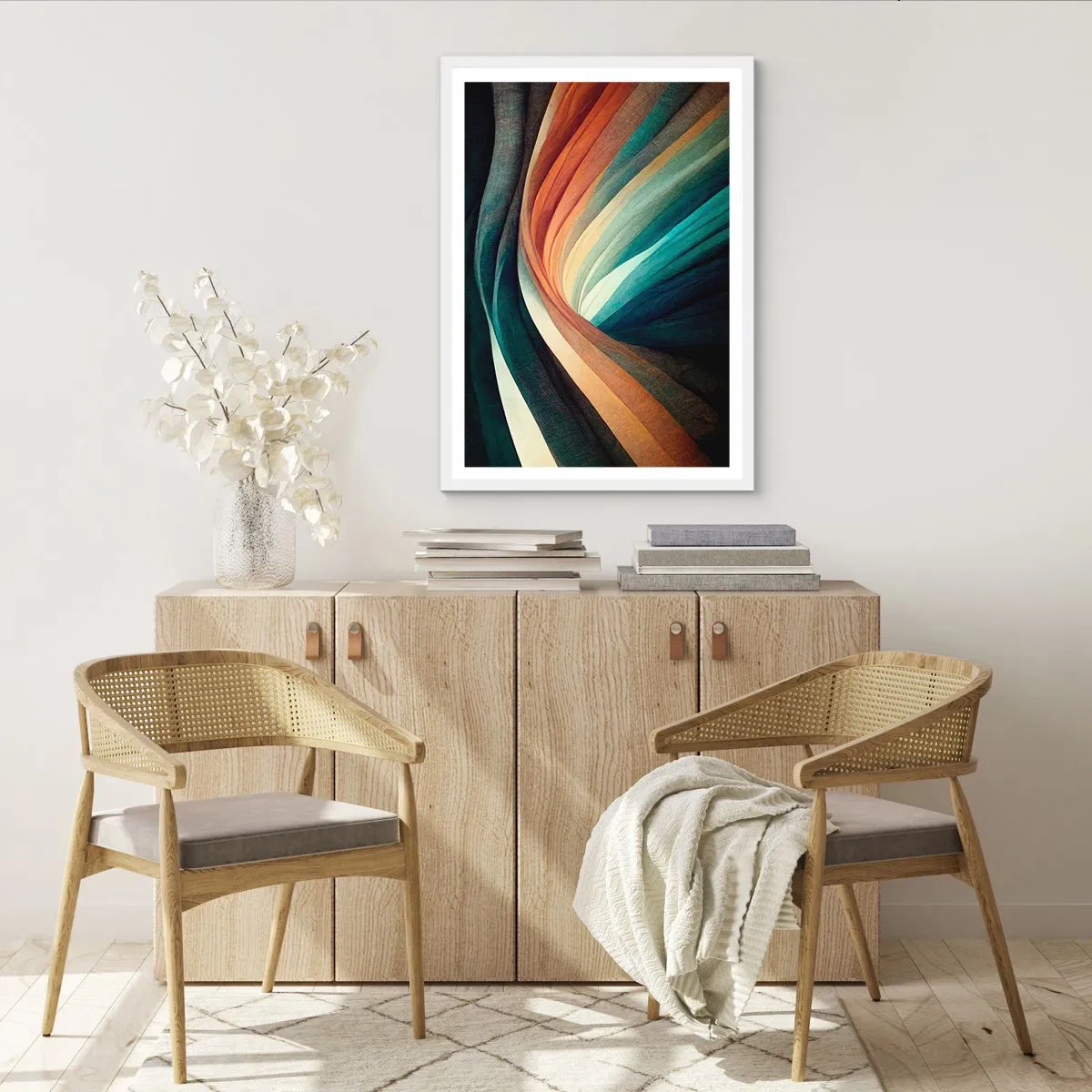 Plakat w białej ramie - Utkane z barw - 70x100 cm