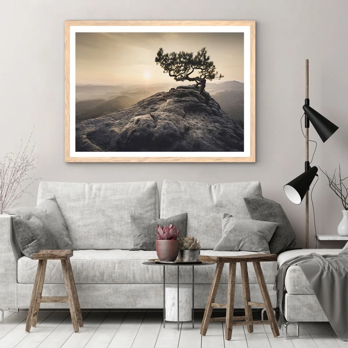 Plakat w ramie jasny dąb - Życie zawsze zwycięża - 100x70 cm