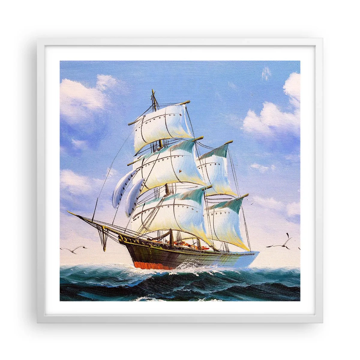 Plakat w białej ramie - Dumnie z wiatrem - 60x60 cm
