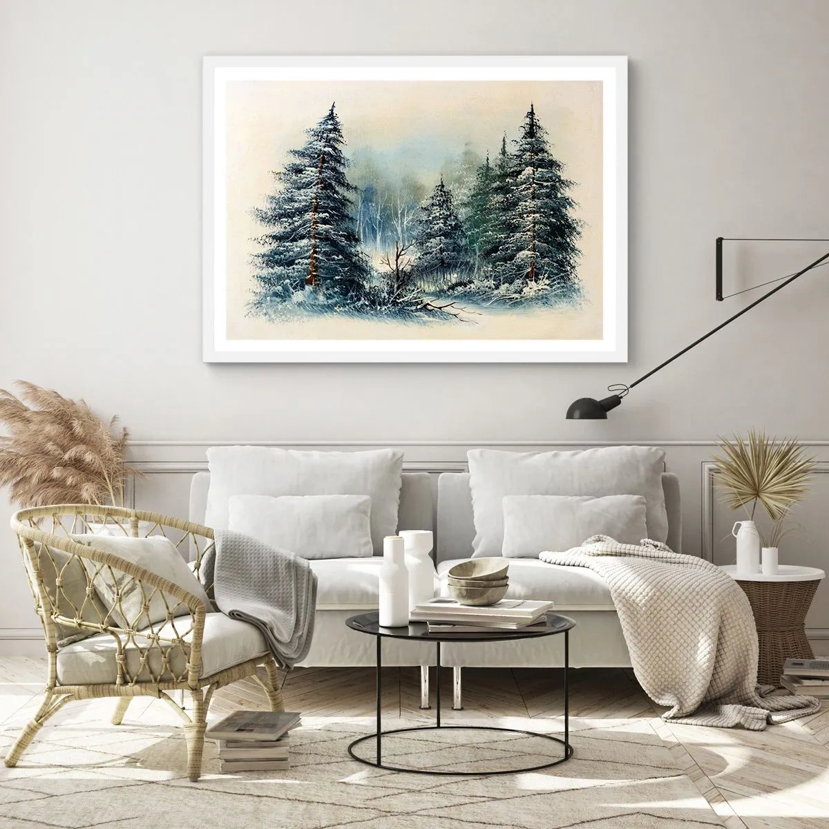 Plakat w białej ramie - Gotowe do Świąt - 100x70 cm