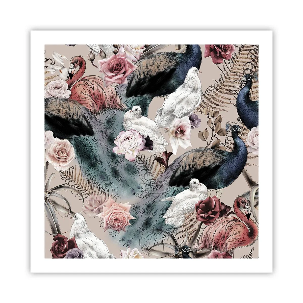 Plakat - W pałacowym ogrodzie - 60x60 cm