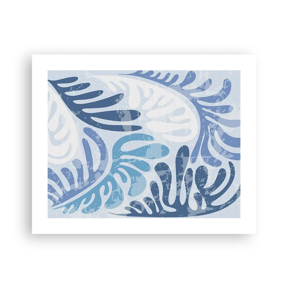 Plakat - Błękitne paprocie - 50x40 cm