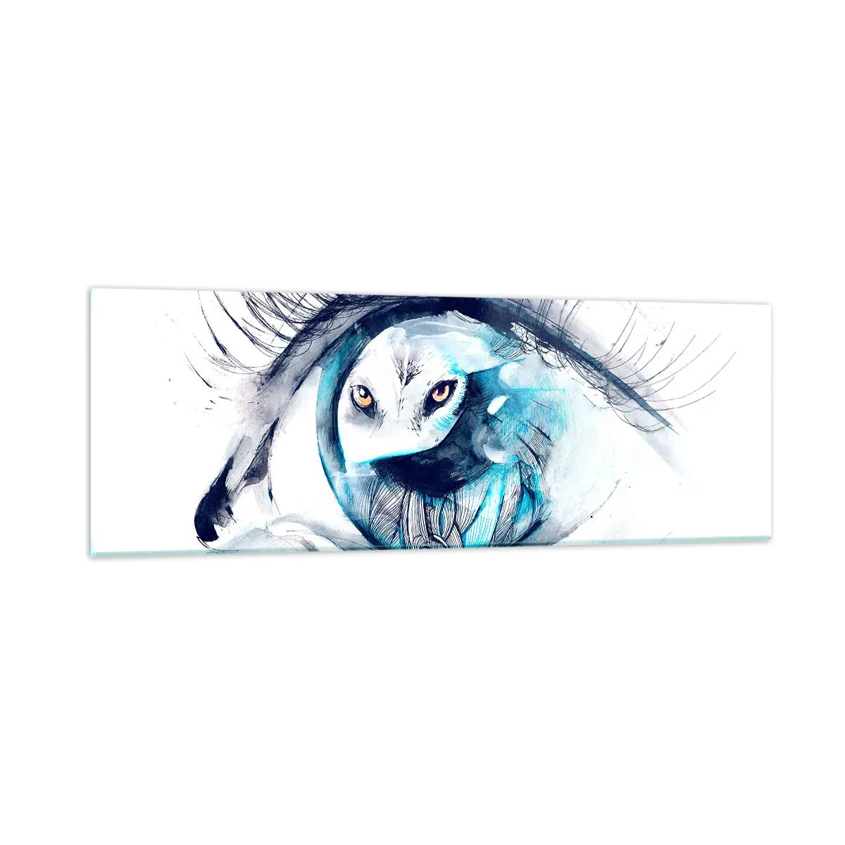 Obraz na szkle - Oko w oko z dzikością - 90x30 cm