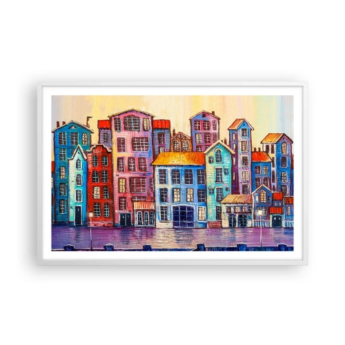Plakat w białej ramie - Miasto jak z bajki - 91x61 cm