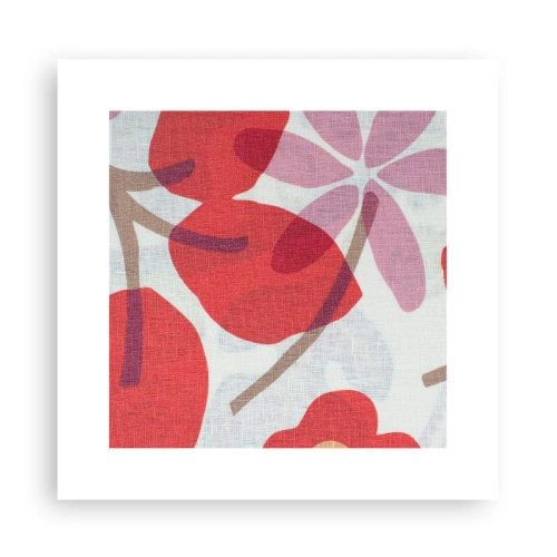 Plakat - Kompozycja kwiatowa w różu - 30x30 cm