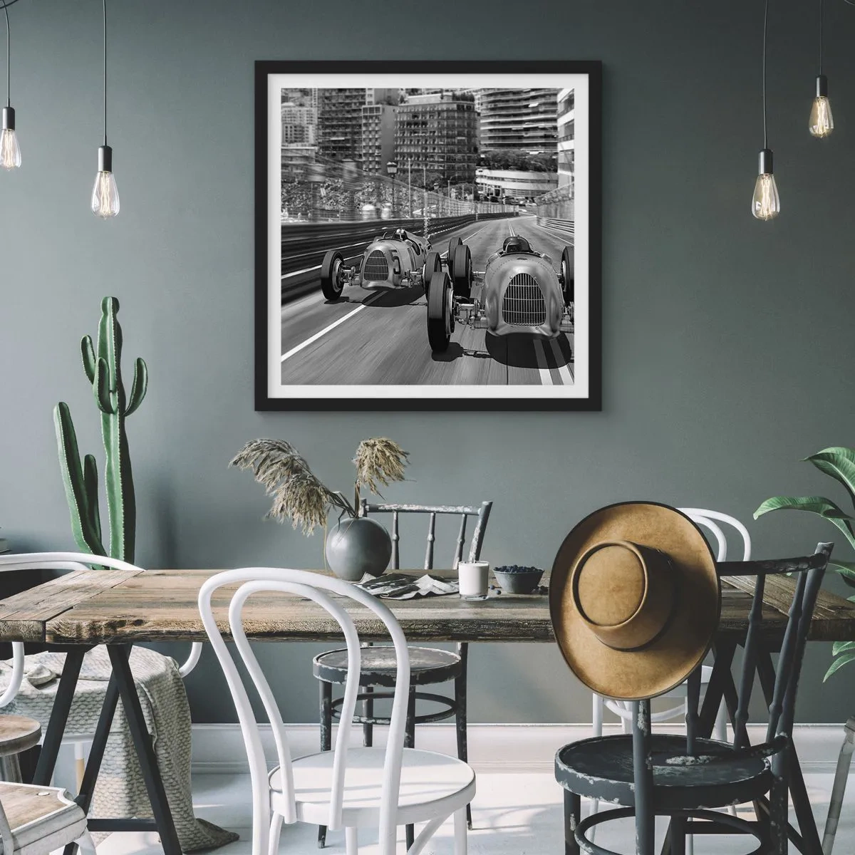 Plakat w czarnej ramie - Dawno temu w Monte Carlo - 50x50 cm