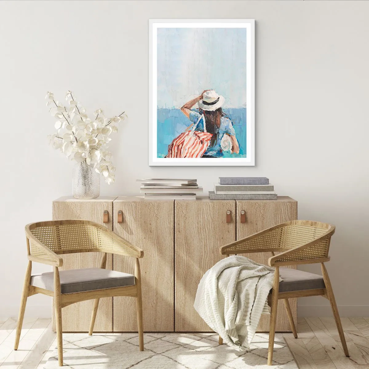 Plakat w białej ramie - Witaj na wakacjach - 70x100 cm