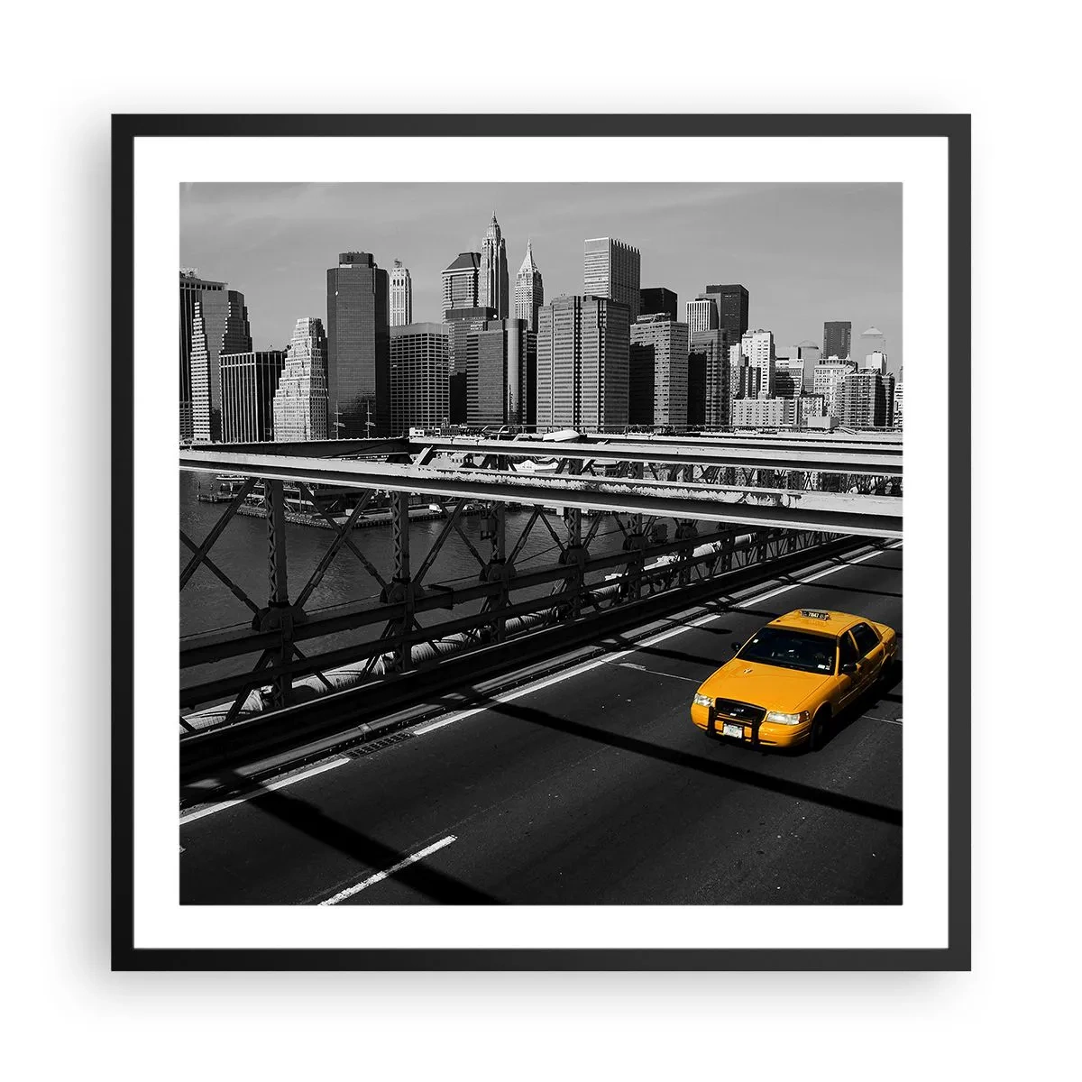 Plakat w czarnej ramie - Kolor wielkiego miasta - 60x60 cm