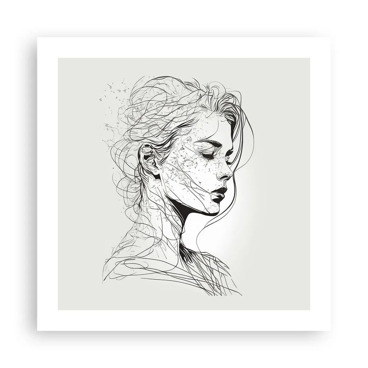 Plakat - Portret w zamyśleniu - 50x50 cm