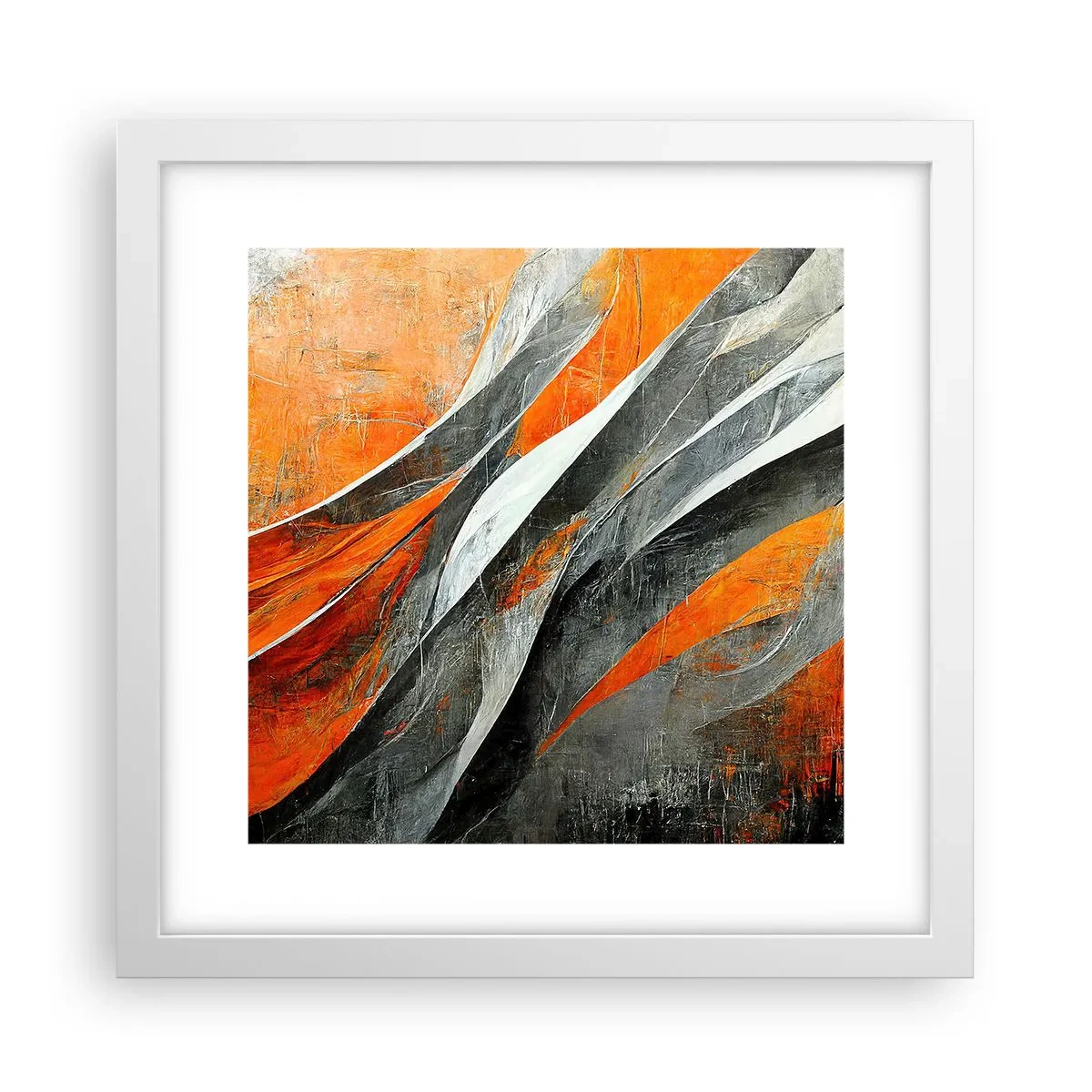 Plakat w białej ramie - Żar i chłód - 30x30 cm