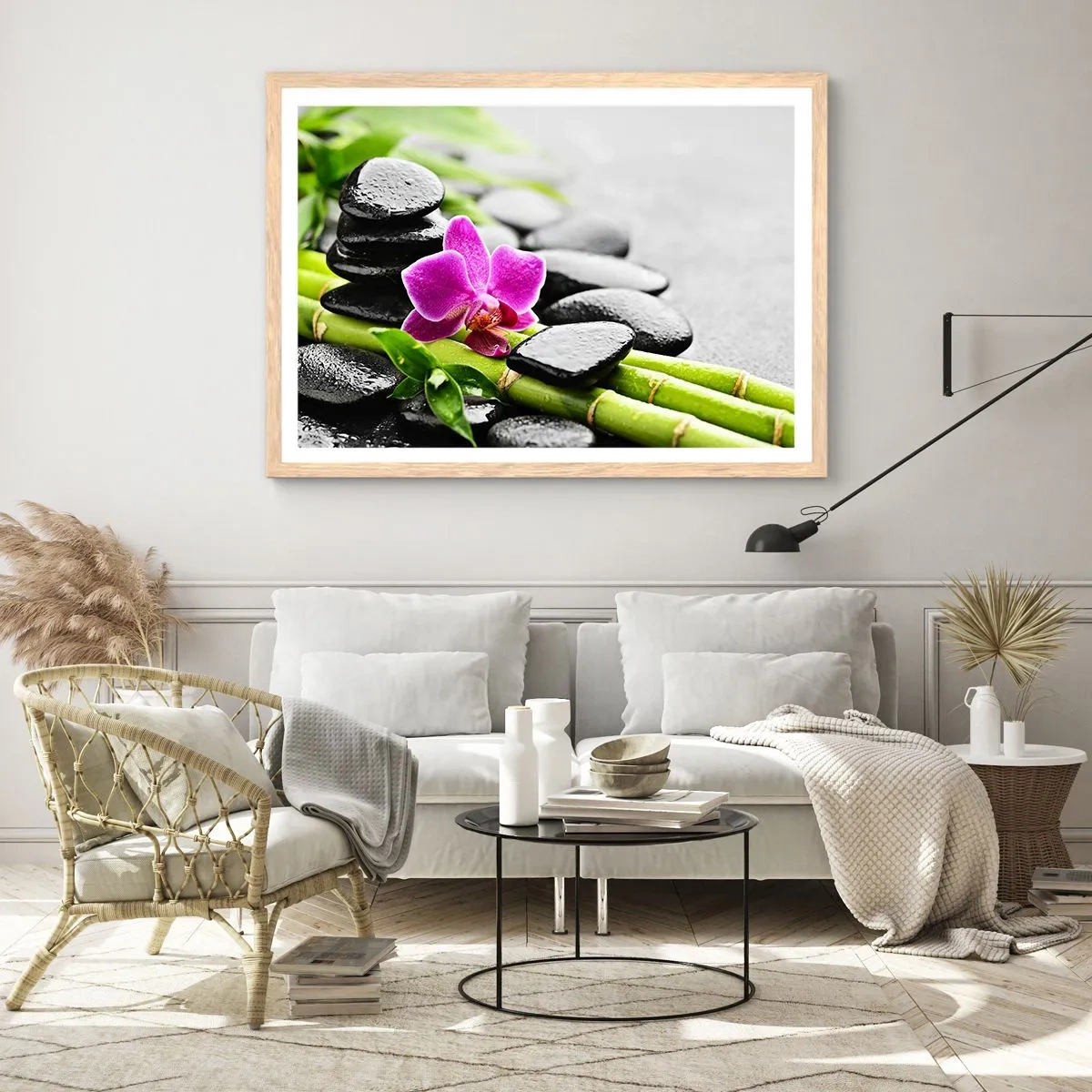 Plakat w ramie jasny dąb - W spokojnej równowadze - 50x40 cm