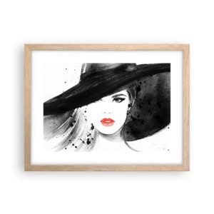 Plakat w ramie jasny dąb - Dama w czerni - 40x30 cm