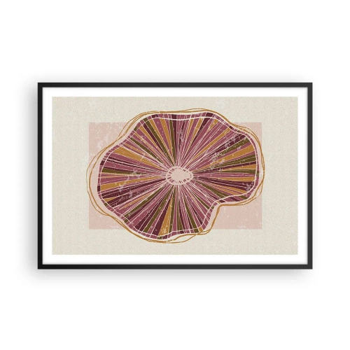 Plakat w czarnej ramie - Abstrakcja promienista - 91x61 cm