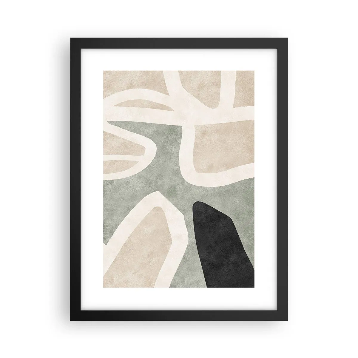 Plakat w czarnej ramie - Kompozycja z motywem czerni - 30x40 cm