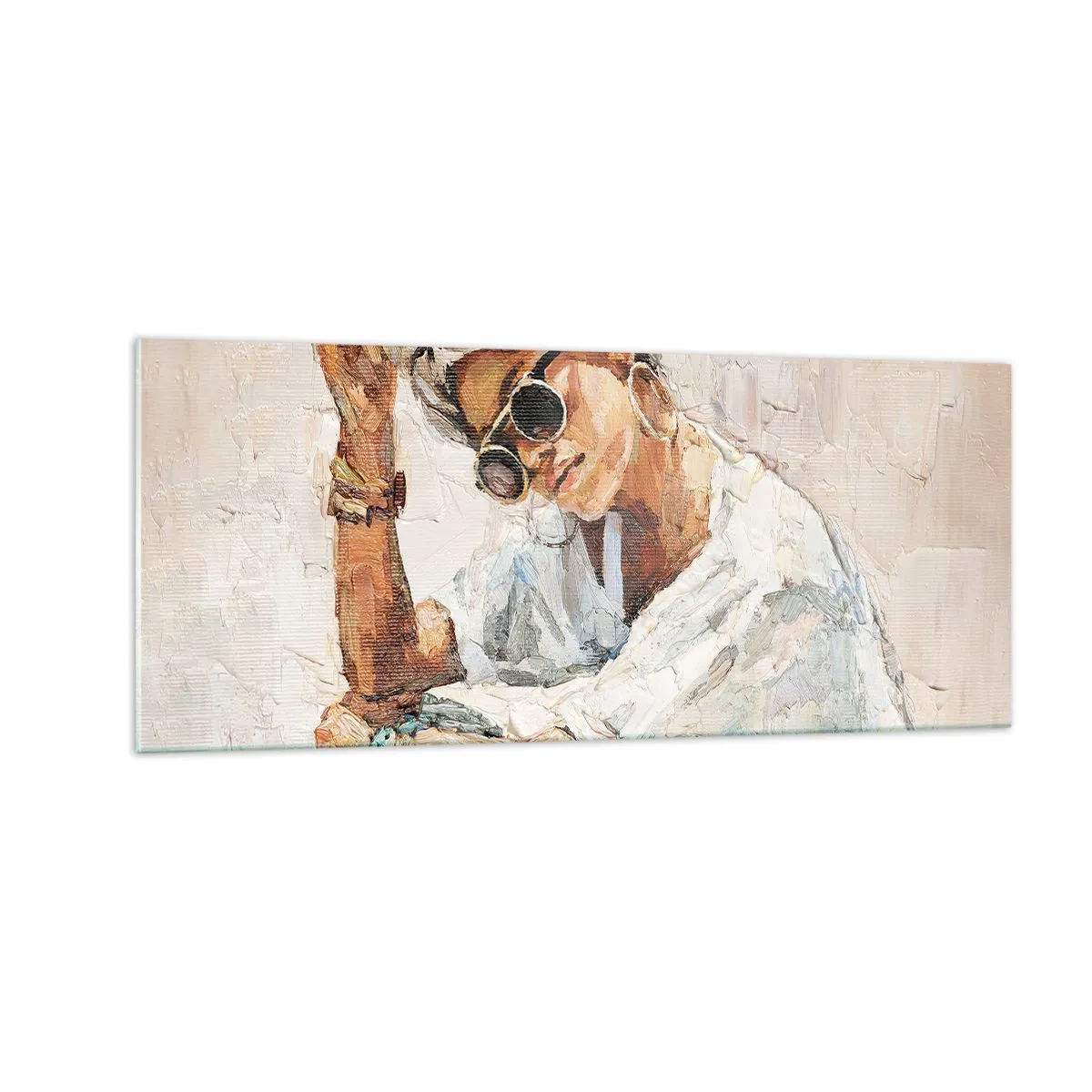 Obraz na szkle - Portret w pełnym słońcu - 100x40 cm