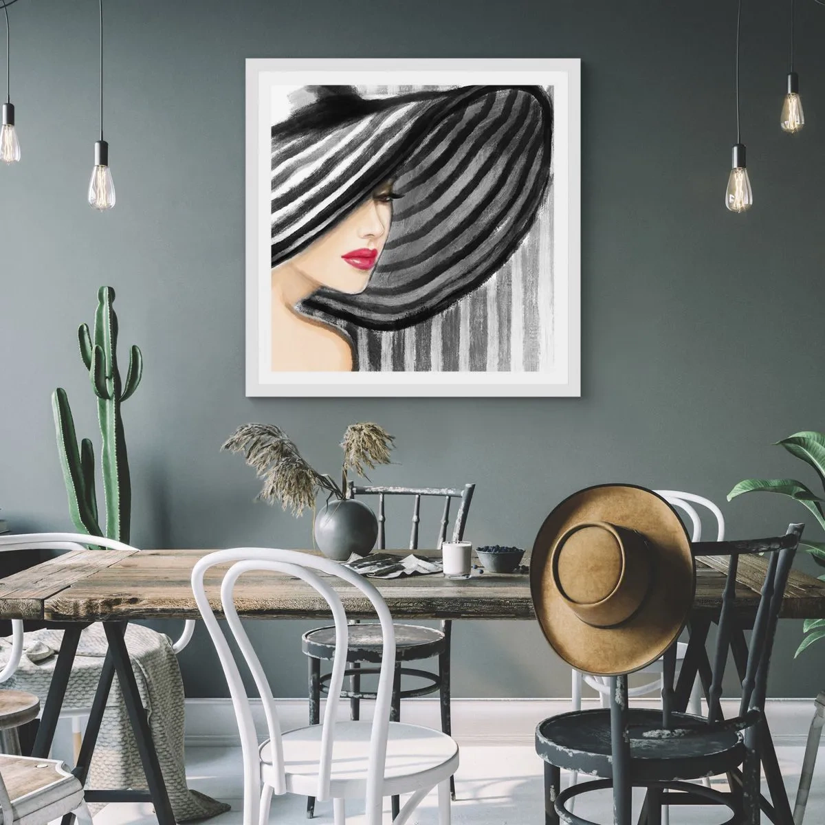 Plakat w białej ramie - Gdzie ciebie szukać? - 60x60 cm