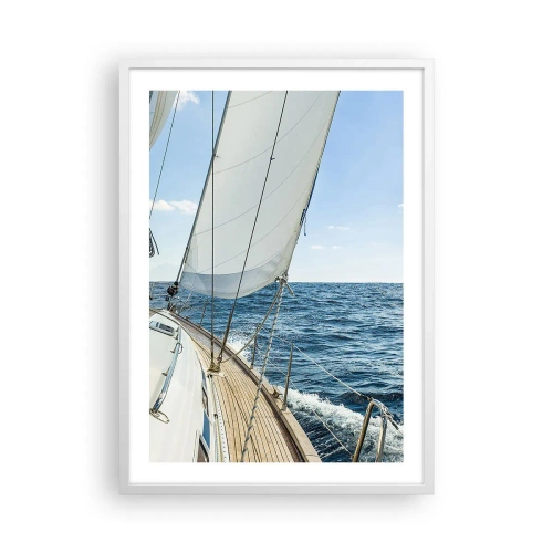 Plakat w białej ramie - Ahoj, przygodo - 50x70 cm