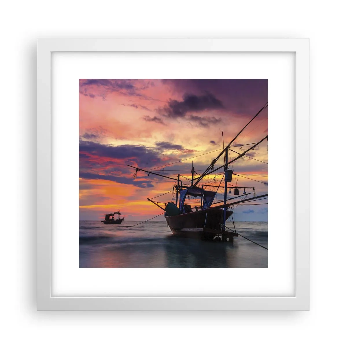 Plakat w białej ramie - Egzotyczny wieczór - 30x30 cm