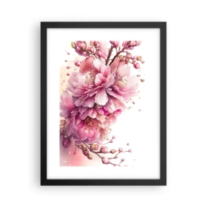 Plakat w czarnej ramie - Kwiat kwitnącej wiśni - 30x40 cm