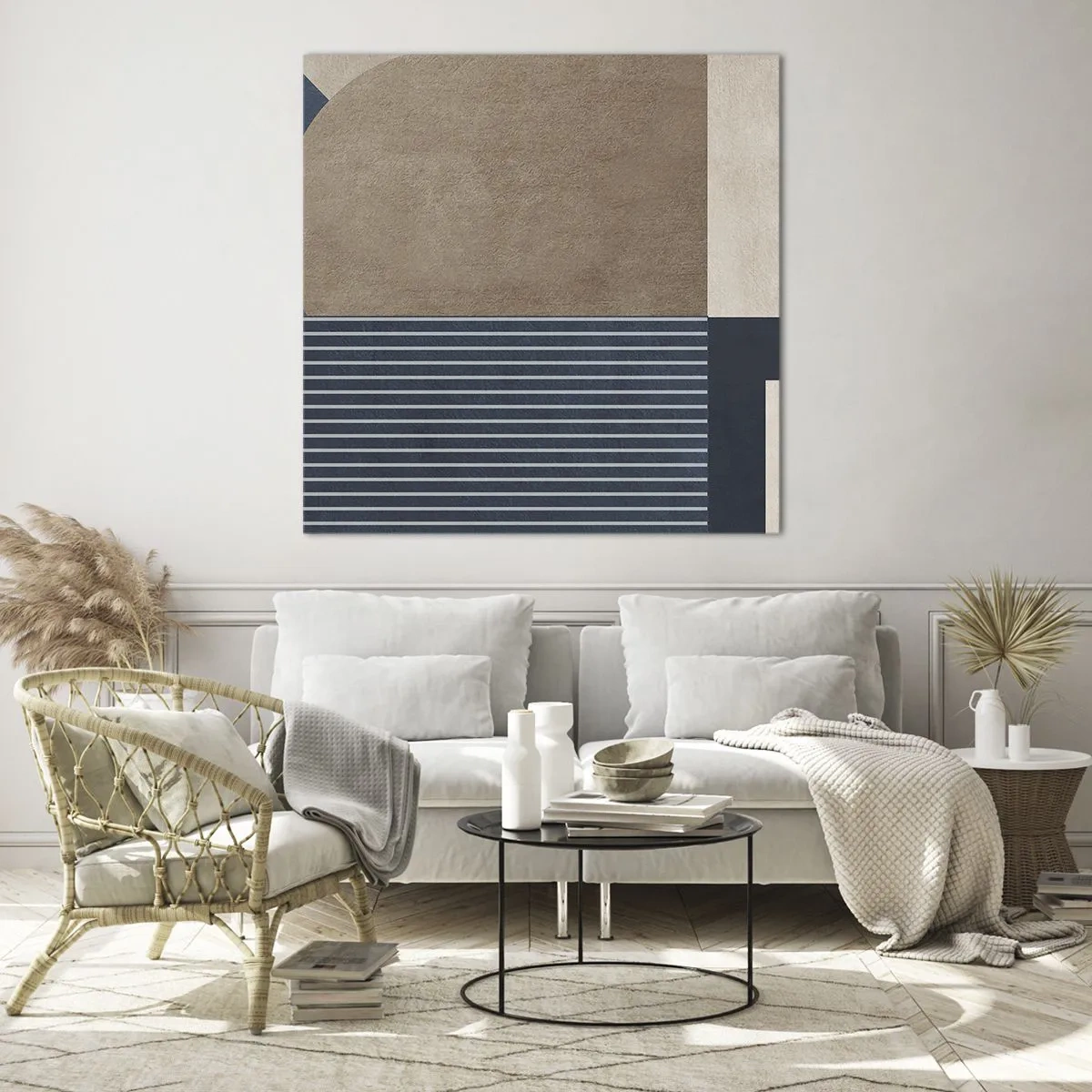 Obraz na szkle - Kompozycja prostoty i krągłości - 60x60 cm