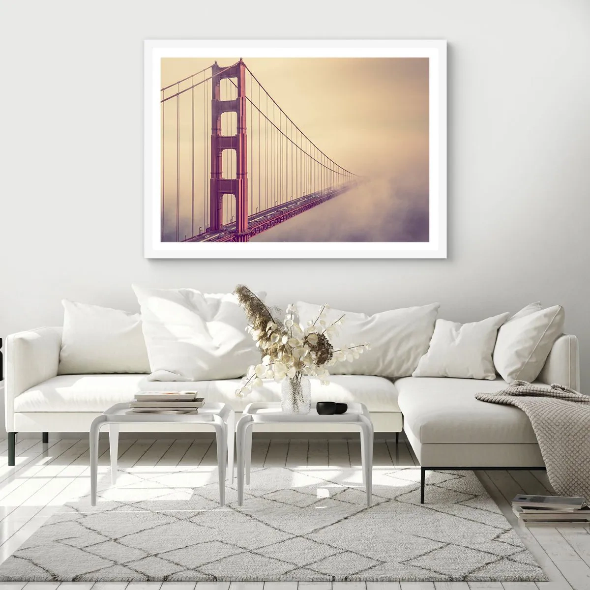 Plakat w białej ramie - Między niebem a ziemią - 100x70 cm