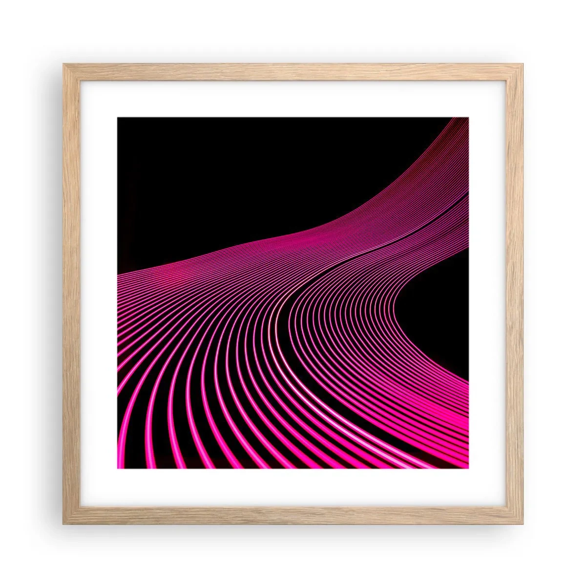 Plakat w ramie jasny dąb - Aleja światła - 40x40 cm