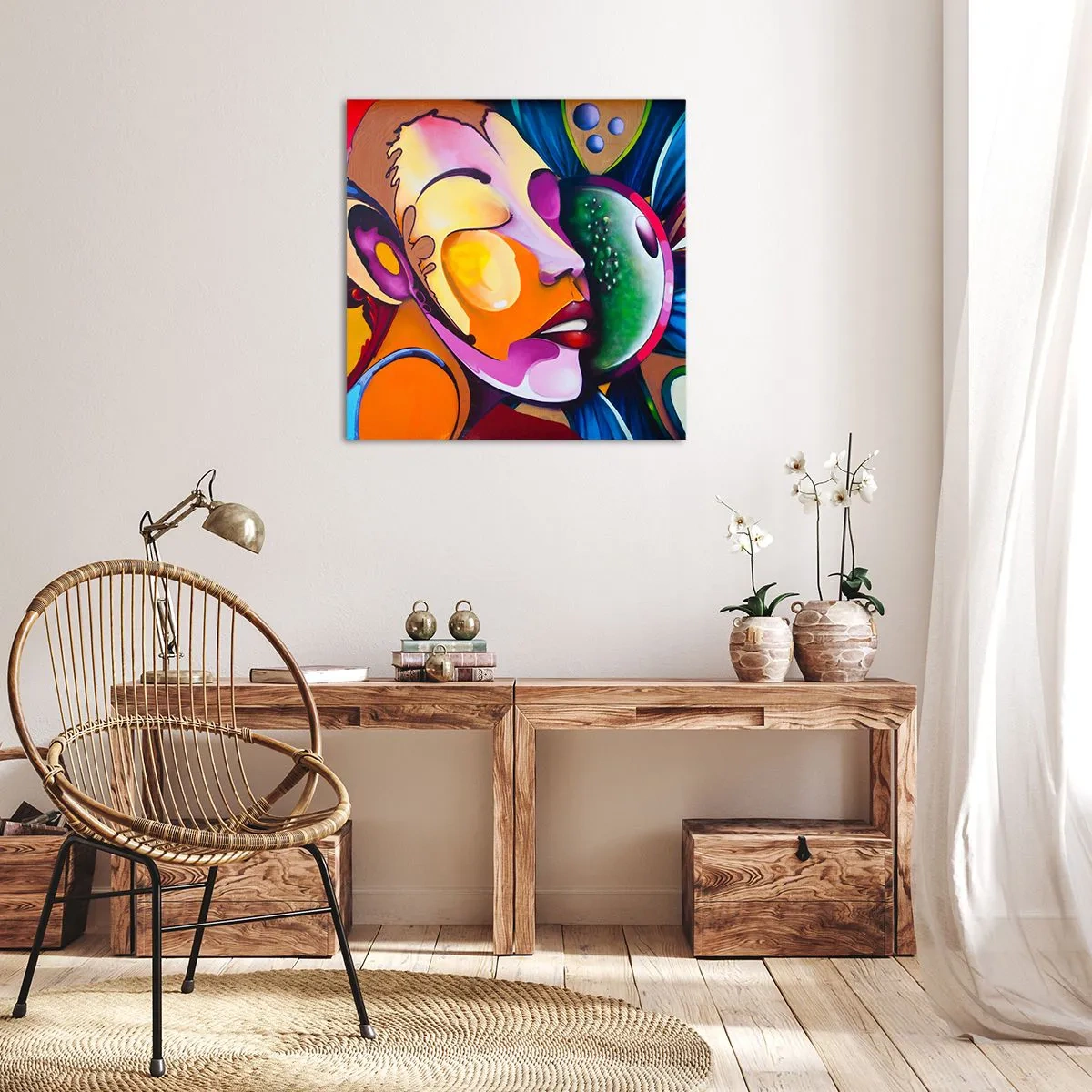 Obraz na płótnie - Dotknąć kolorem - 60x60 cm