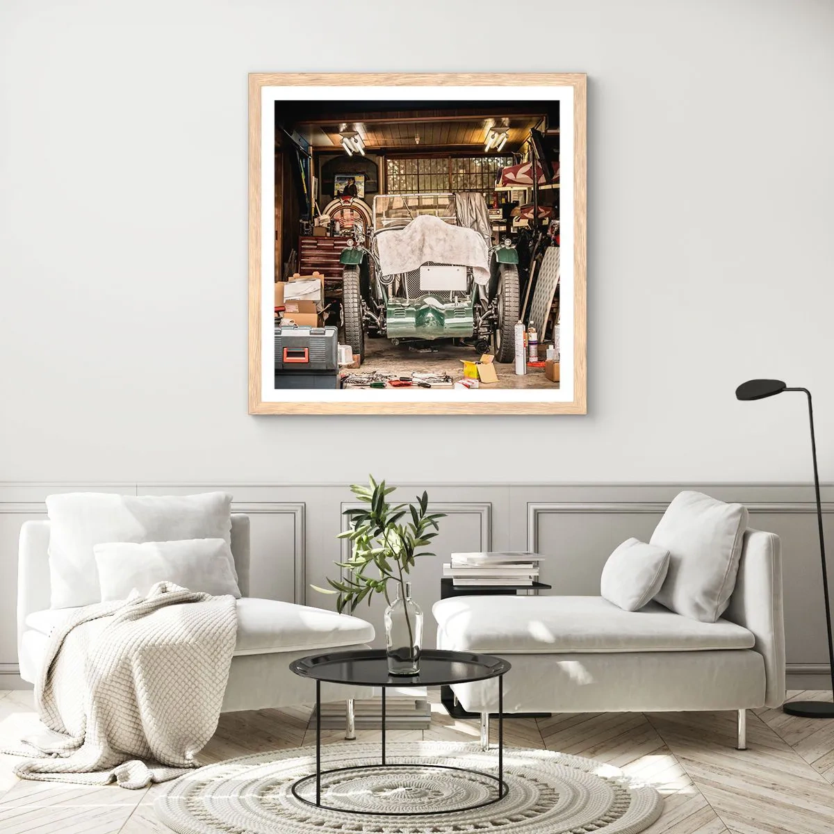 Plakat w ramie jasny dąb - Powrót do przeszłości - 60x60 cm