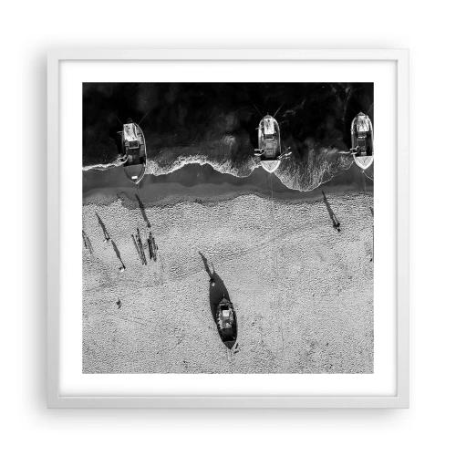 Plakat w białej ramie - Jeszcze na brzegu… - 50x50 cm