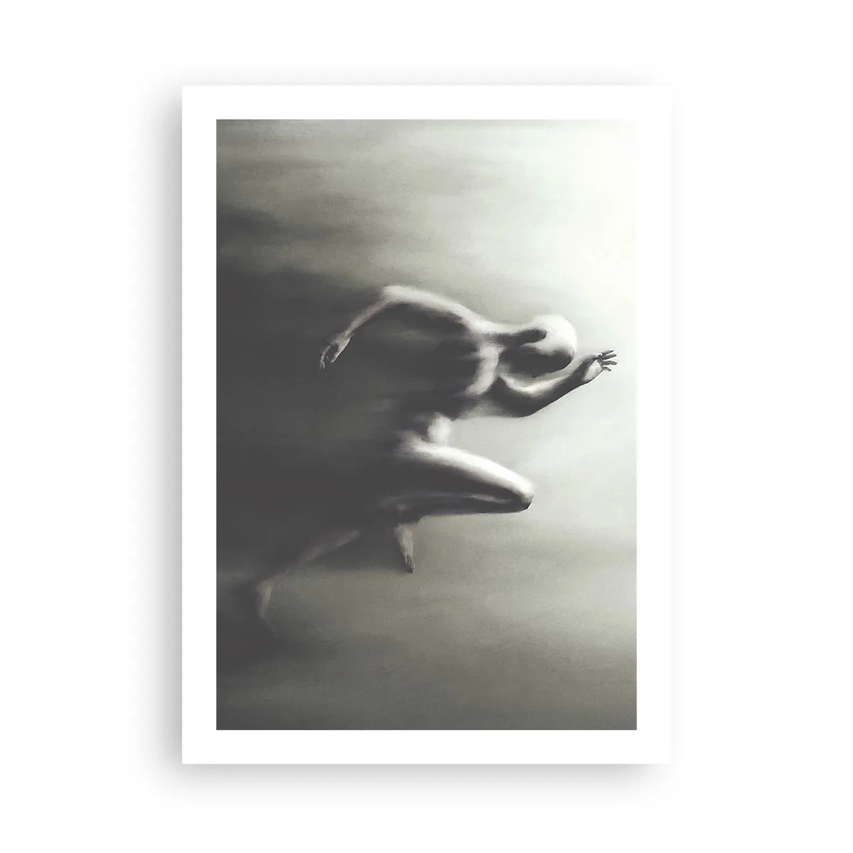 Plakat - Abstrakcyjna postać w ruchu w monochromatycznej tonacji - 50x70cm - Niepowstrzymany - Nowoczesna dekoracja ścienna do salonu, kuchni i sypialni ARTTOR