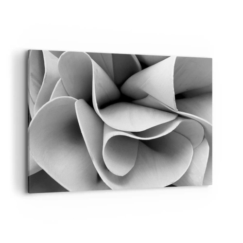 Obraz na płótnie - Czarno-białe detale abstrakcyjnych form - 120x80cm - Dzieje się w przestrzeni - Nowoczesna dekoracja ścienna do salonu, kuchni i sypialni ARTTOR
